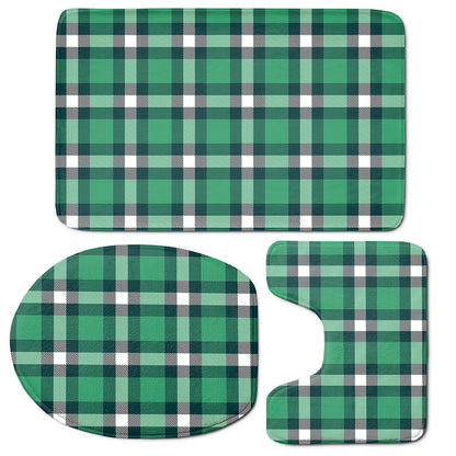 Irish St. Patrick's Day Plaid Print 3 Piece Bath Mat Set