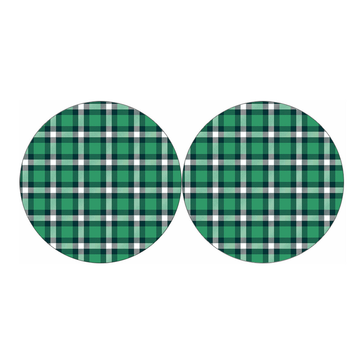 Irish St. Patrick's Day Plaid Print Car Coasters