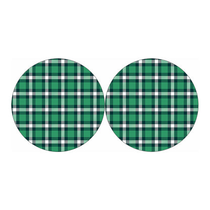 Irish St. Patrick's Day Plaid Print Car Coasters