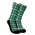 Irish St. Patrick's Day Plaid Print Crew Socks