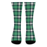 Irish St. Patrick's Day Plaid Print Crew Socks