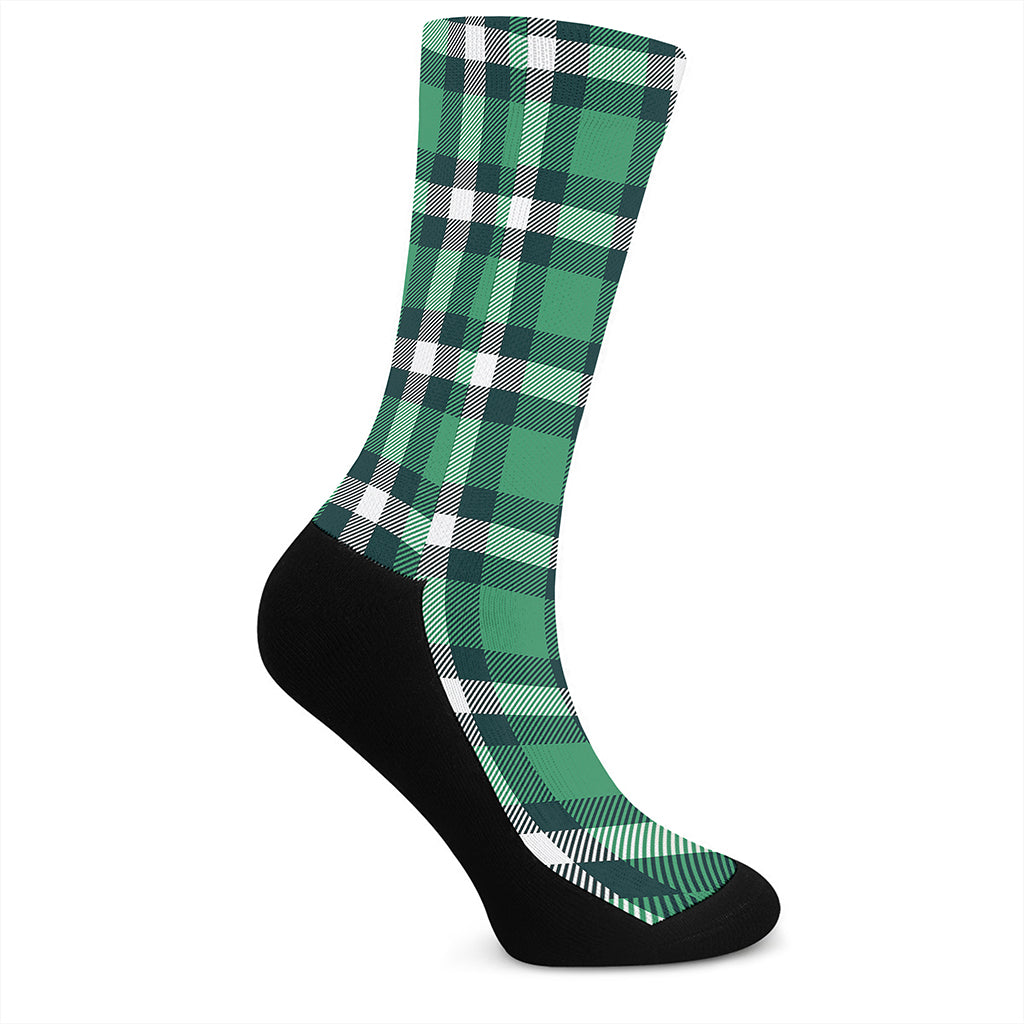 Irish St. Patrick's Day Plaid Print Crew Socks