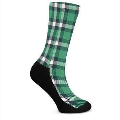 Irish St. Patrick's Day Plaid Print Crew Socks