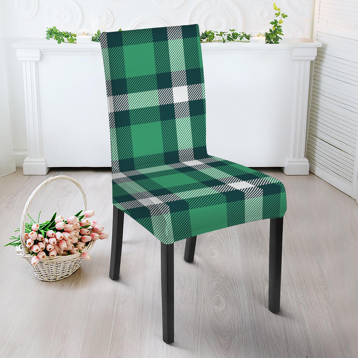 Irish St. Patrick's Day Plaid Print Dining Chair Slipcover