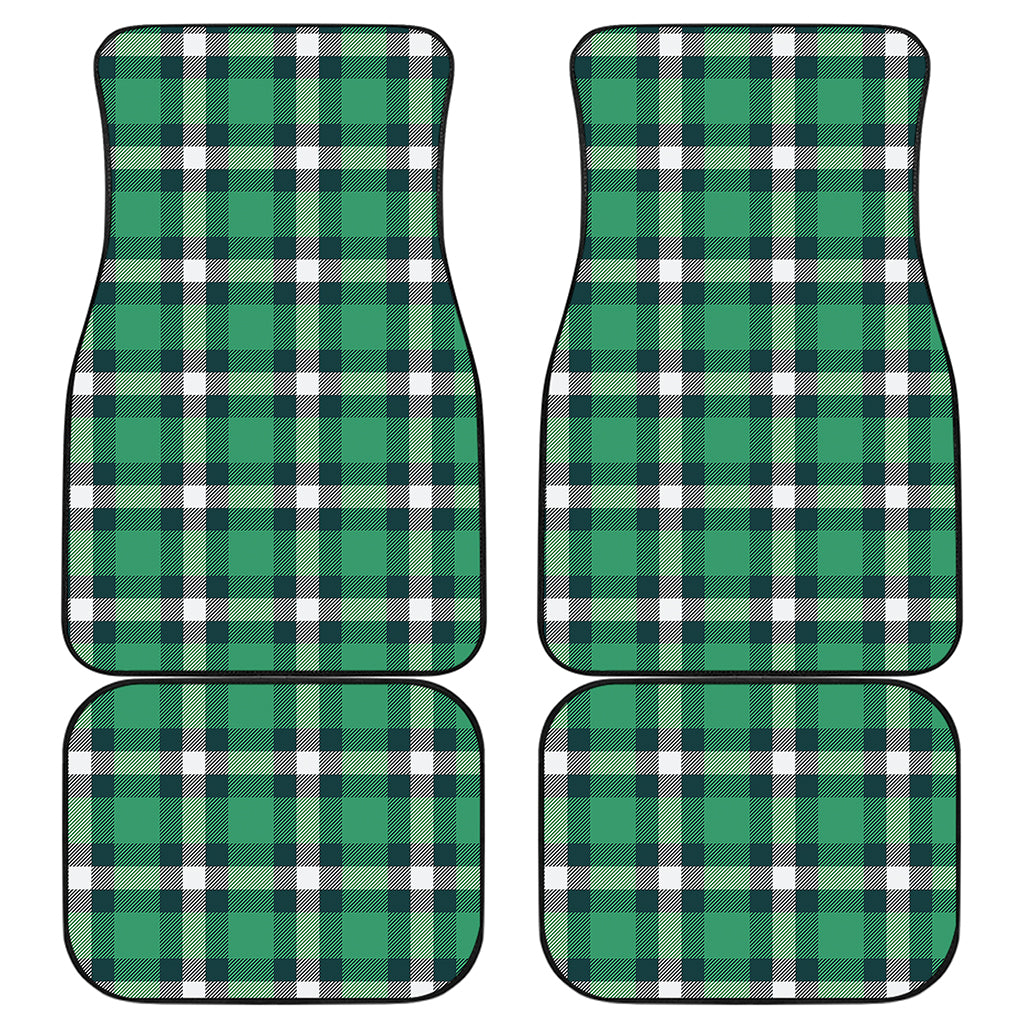 Irish St. Patrick's Day Plaid Print Front and Back Car Floor Mats