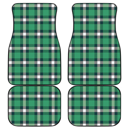 Irish St. Patrick's Day Plaid Print Front and Back Car Floor Mats