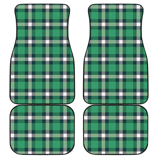 Irish St. Patrick's Day Plaid Print Front and Back Car Floor Mats