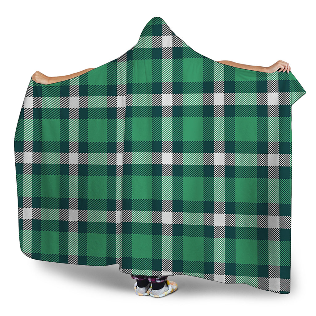 Irish St. Patrick's Day Plaid Print Hooded Blanket