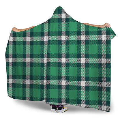 Irish St. Patrick's Day Plaid Print Hooded Blanket