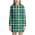 Irish St. Patrick's Day Plaid Print Pullover Hoodie Dress