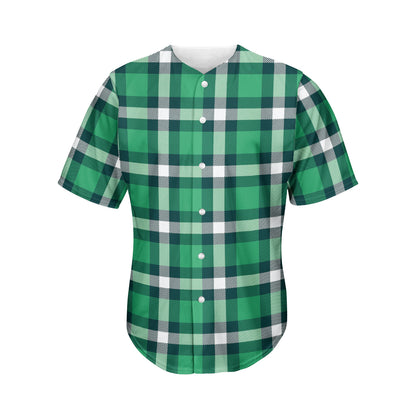 Irish St. Patrick's Day Plaid Print Men's Baseball Jersey