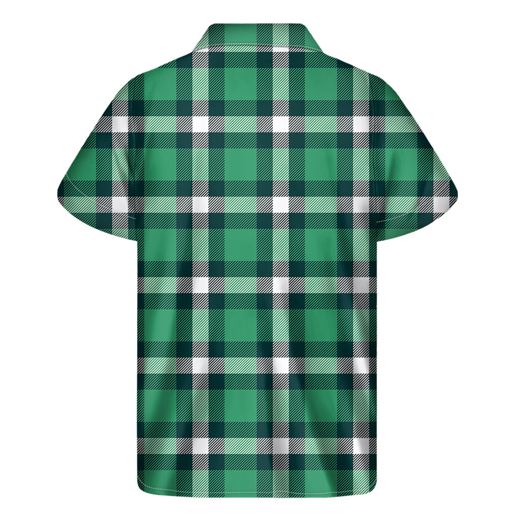 Irish St. Patrick's Day Plaid Print Men's Short Sleeve Shirt