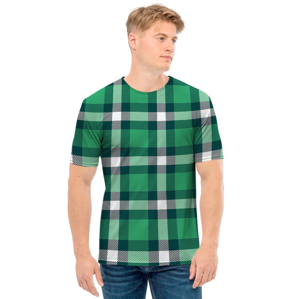 Irish St. Patrick's Day Plaid Print Men's T-Shirt