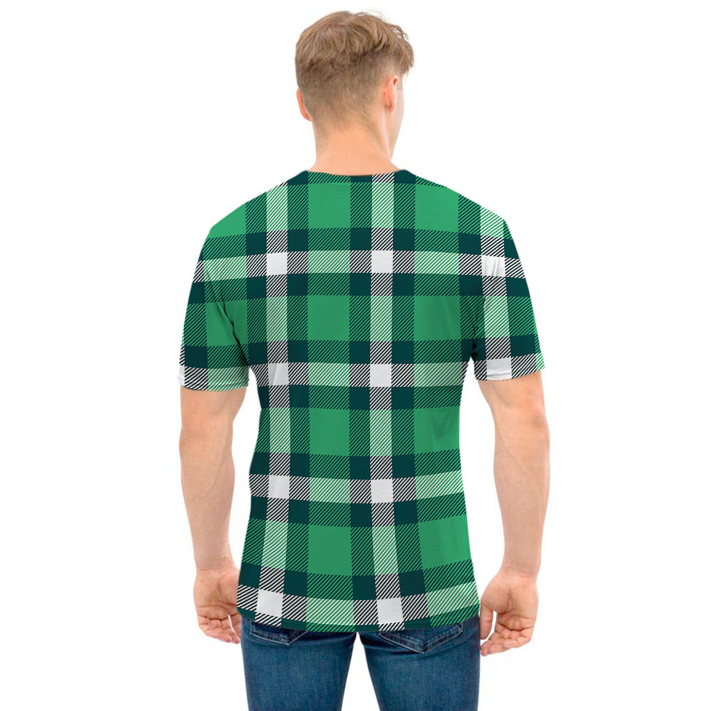 Irish St. Patrick's Day Plaid Print Men's T-Shirt