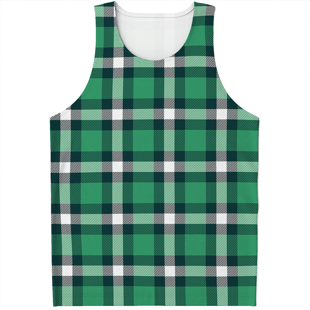 Irish St. Patrick's Day Plaid Print Men's Tank Top