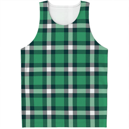 Irish St. Patrick's Day Plaid Print Men's Tank Top