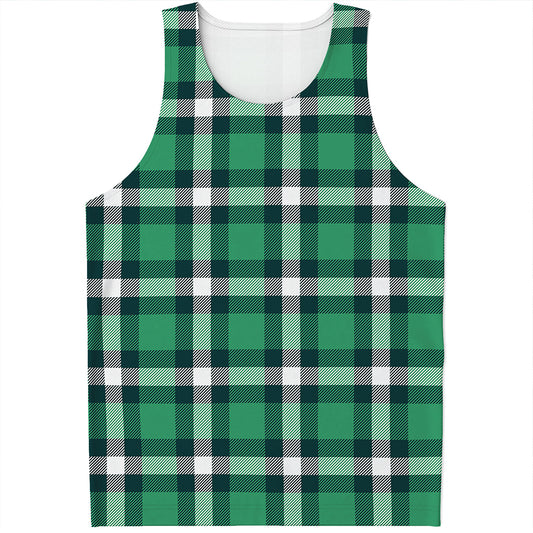 Irish St. Patrick's Day Plaid Print Men's Tank Top