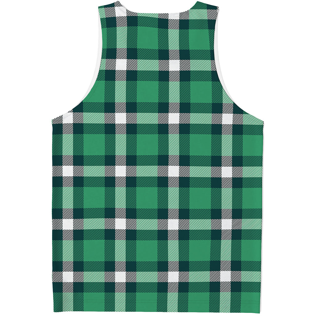 Irish St. Patrick's Day Plaid Print Men's Tank Top