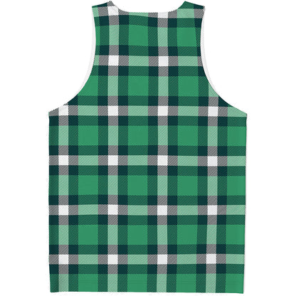 Irish St. Patrick's Day Plaid Print Men's Tank Top