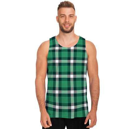 Irish St. Patrick's Day Plaid Print Men's Tank Top