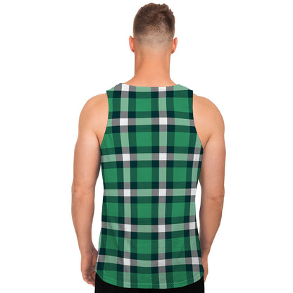 Irish St. Patrick's Day Plaid Print Men's Tank Top