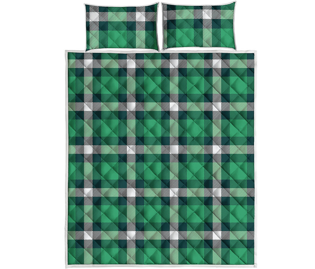 Irish St. Patrick's Day Plaid Print Quilt Bed Set