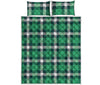 Irish St. Patrick's Day Plaid Print Quilt Bed Set