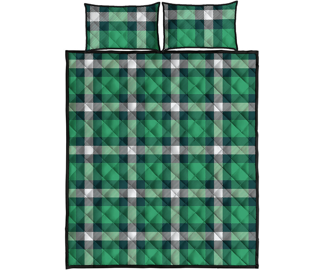 Irish St. Patrick's Day Plaid Print Quilt Bed Set