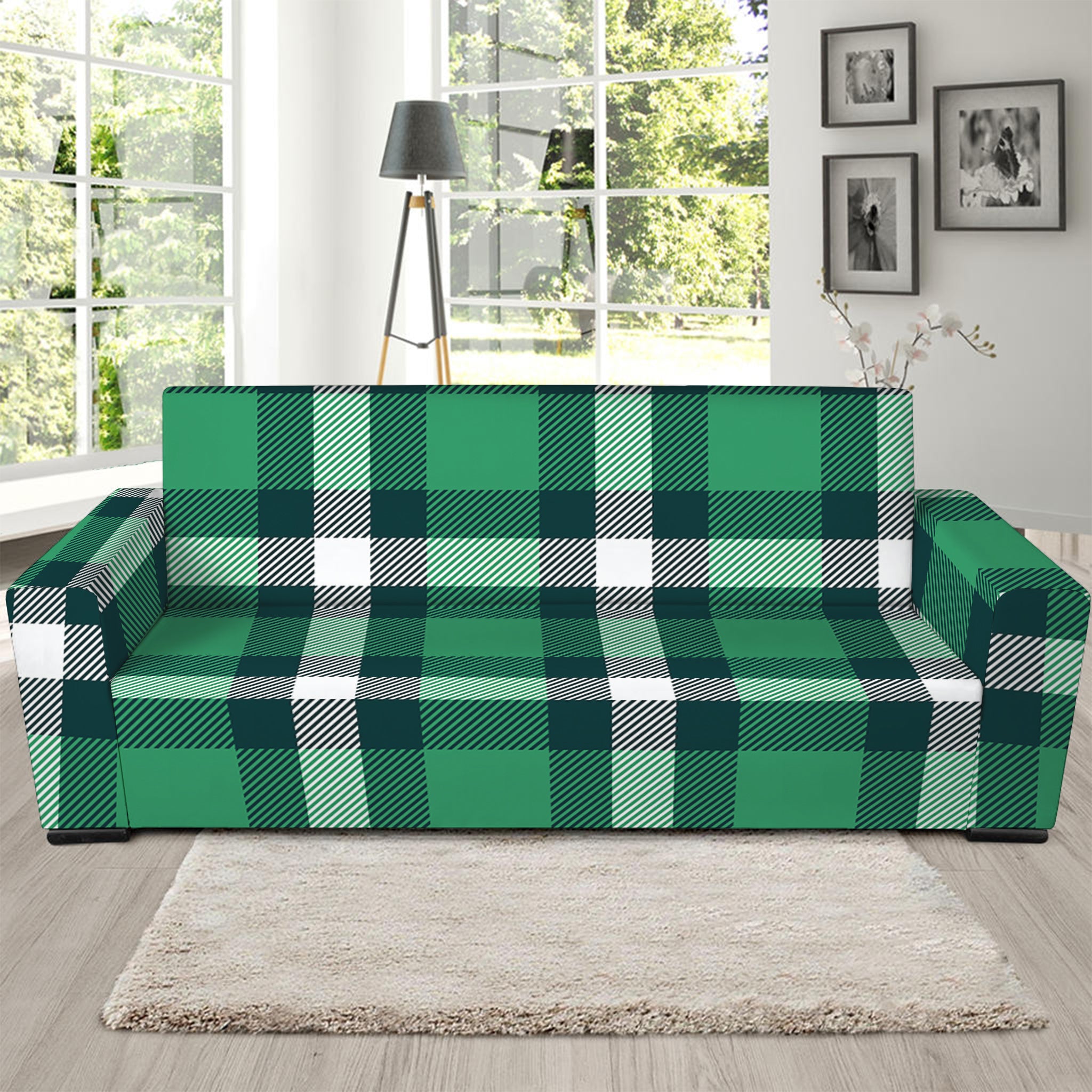 Irish St. Patrick's Day Plaid Print Sofa Slipcover