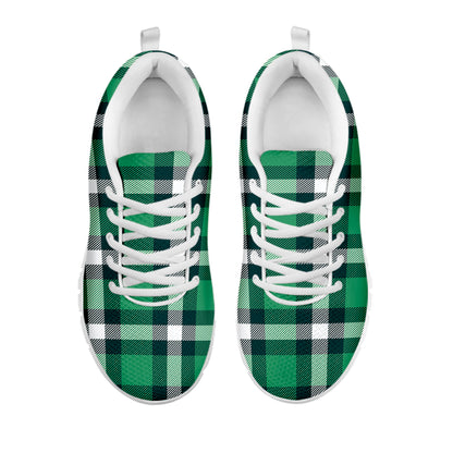 Irish St. Patrick's Day Plaid Print White Sneakers