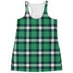 Irish St. Patrick's Day Plaid Print Women's Racerback Tank Top