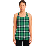 Irish St. Patrick's Day Plaid Print Women's Racerback Tank Top