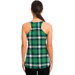Irish St. Patrick's Day Plaid Print Women's Racerback Tank Top