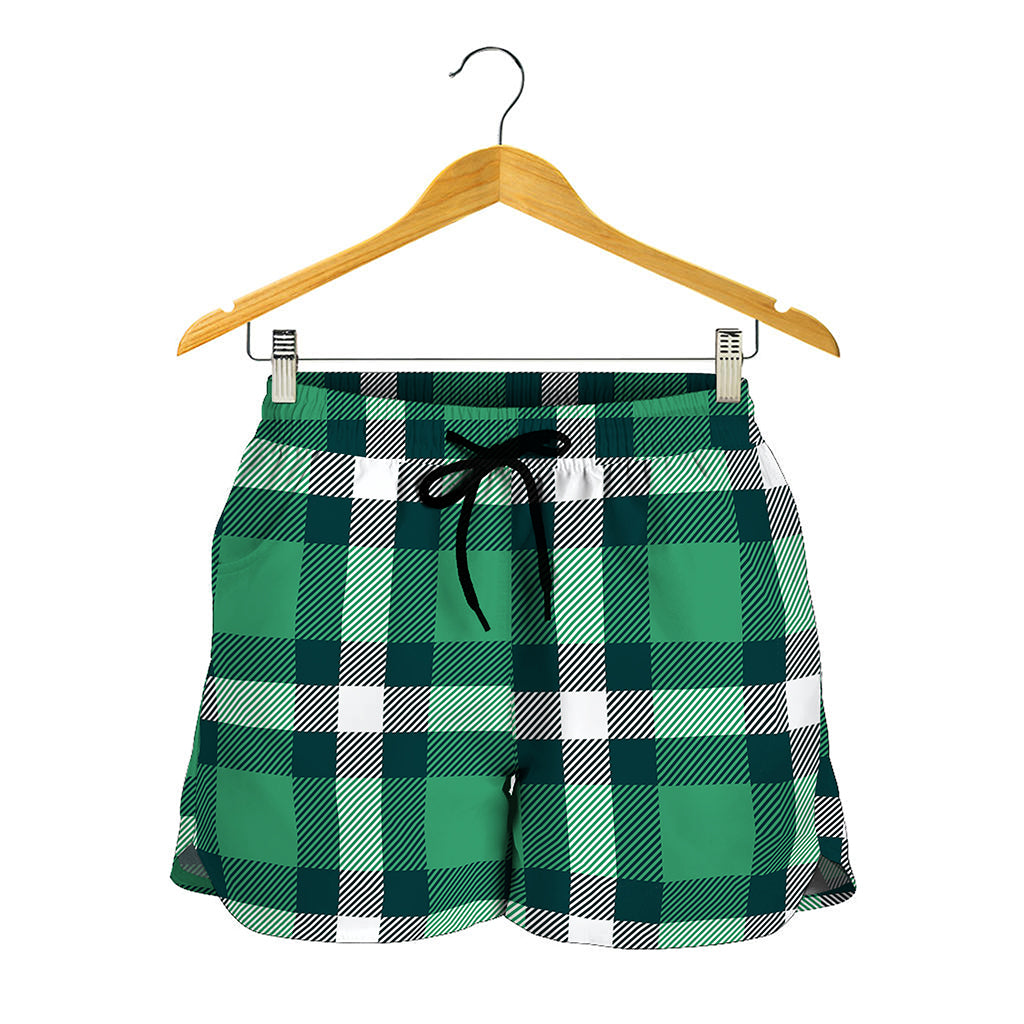 Irish St. Patrick's Day Plaid Print Women's Shorts