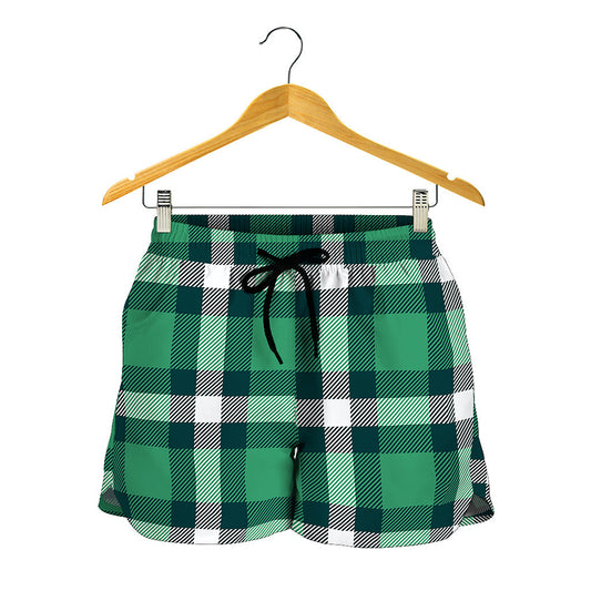Irish St. Patrick's Day Plaid Print Women's Shorts