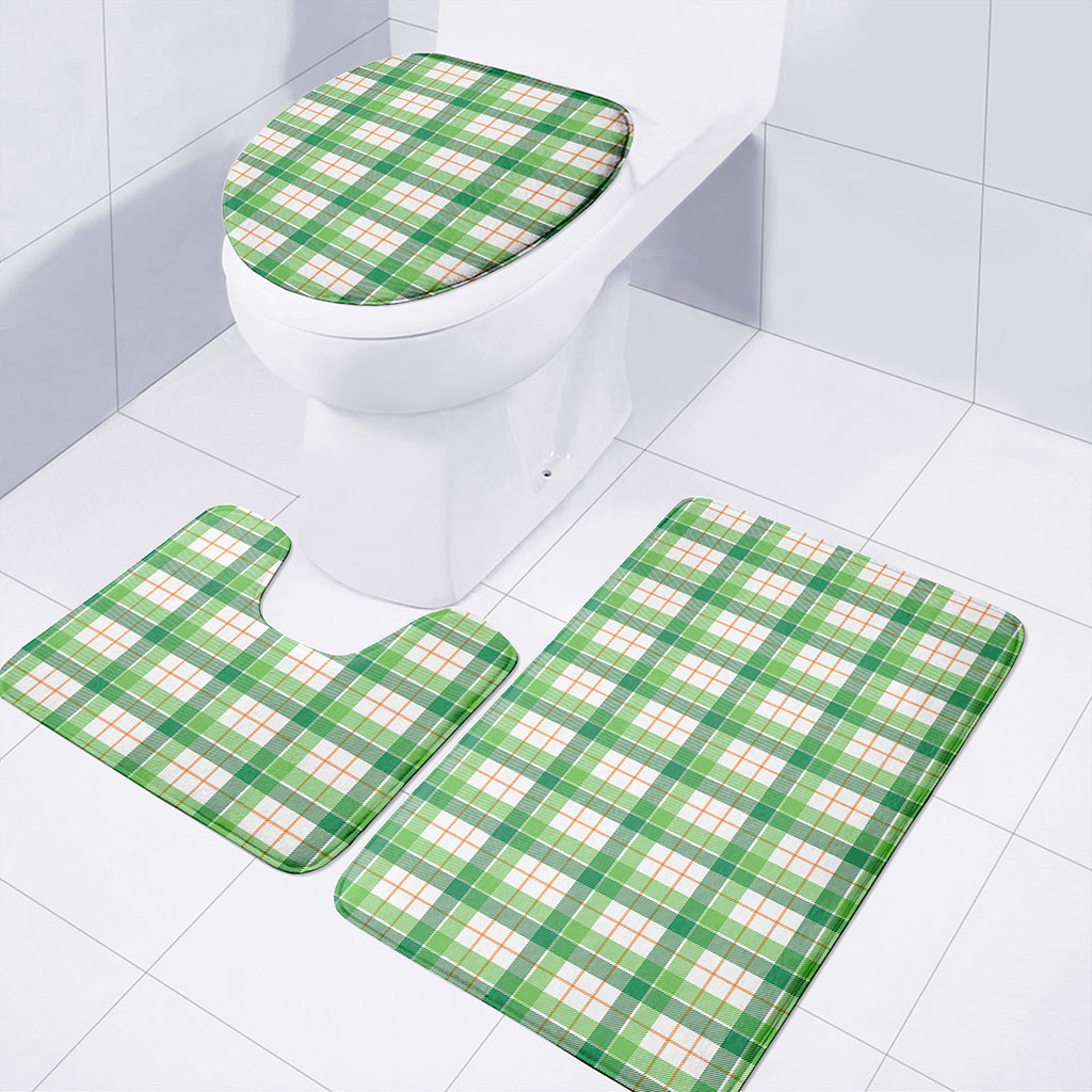Irish St. Patrick's Day Tartan Print 3 Piece Bath Mat Set
