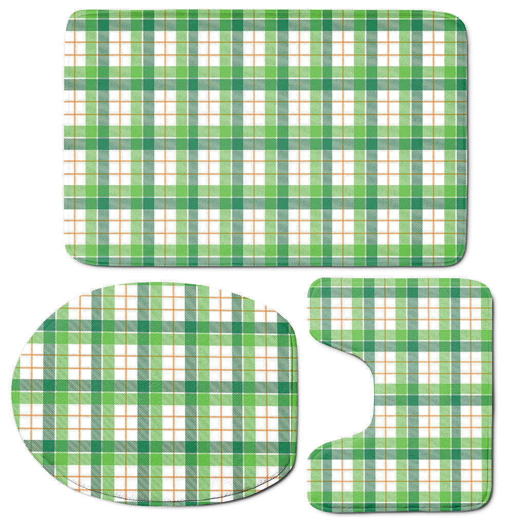 Irish St. Patrick's Day Tartan Print 3 Piece Bath Mat Set
