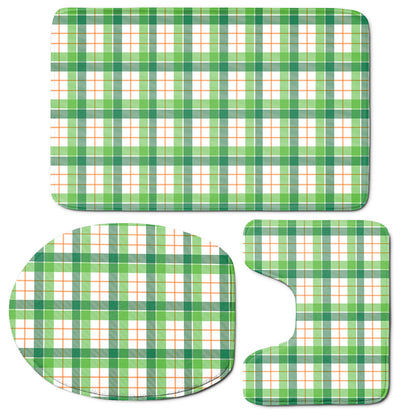 Irish St. Patrick's Day Tartan Print 3 Piece Bath Mat Set