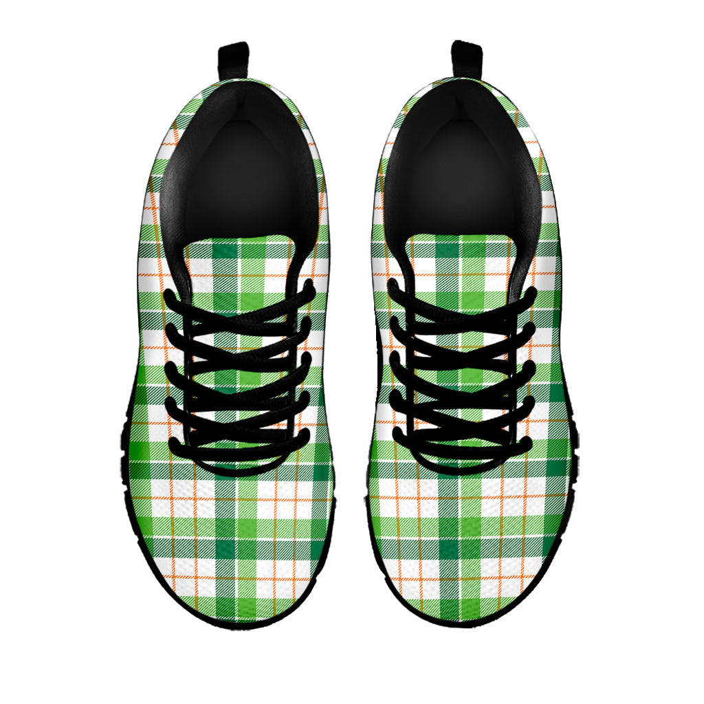 Irish St. Patrick's Day Tartan Print Black Sneakers