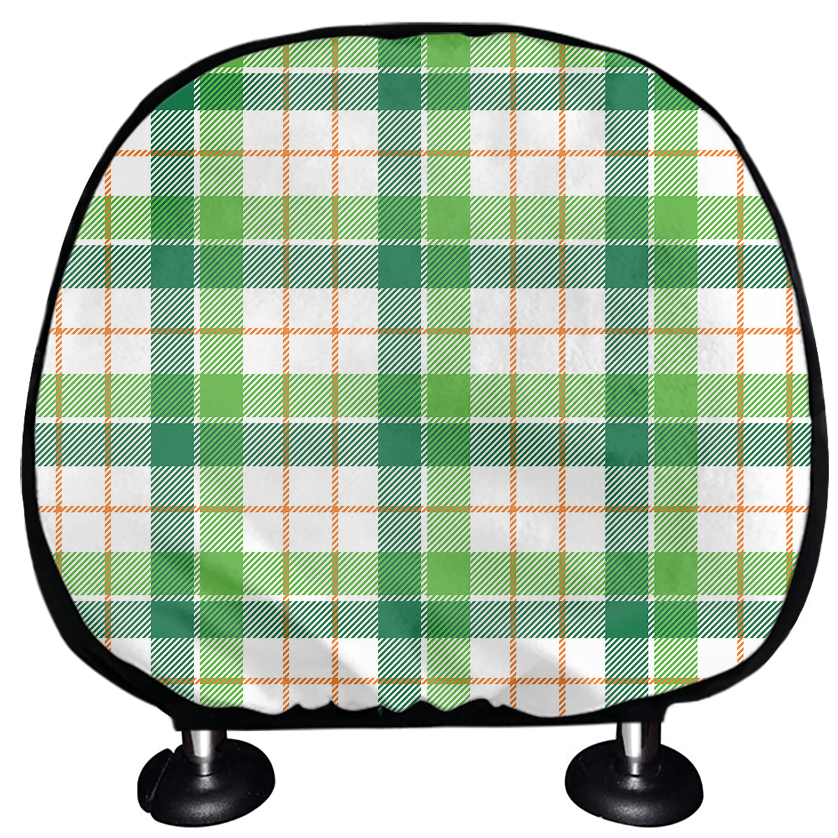 Irish St. Patrick's Day Tartan Print Car Headrest Covers