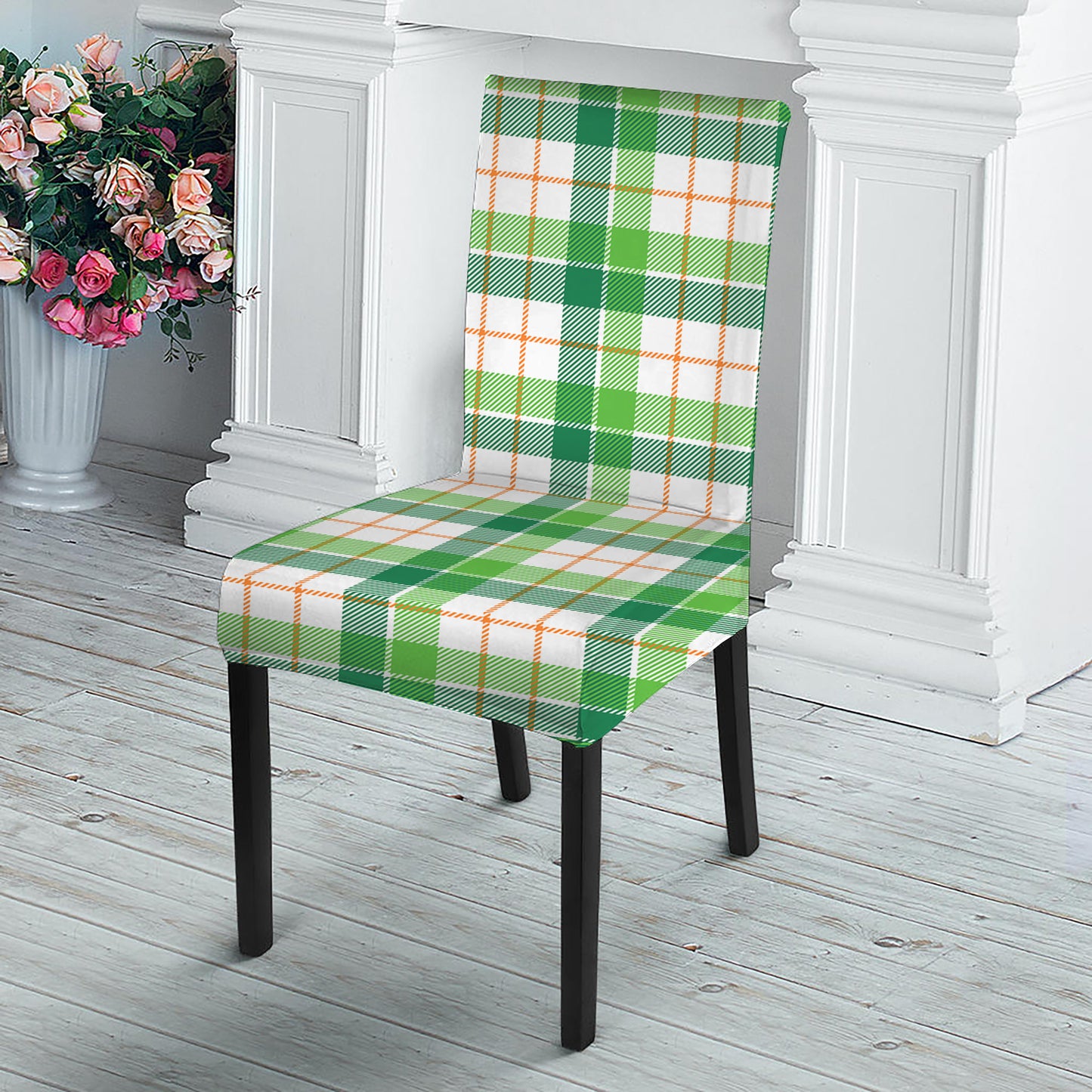 Irish St. Patrick's Day Tartan Print Dining Chair Slipcover