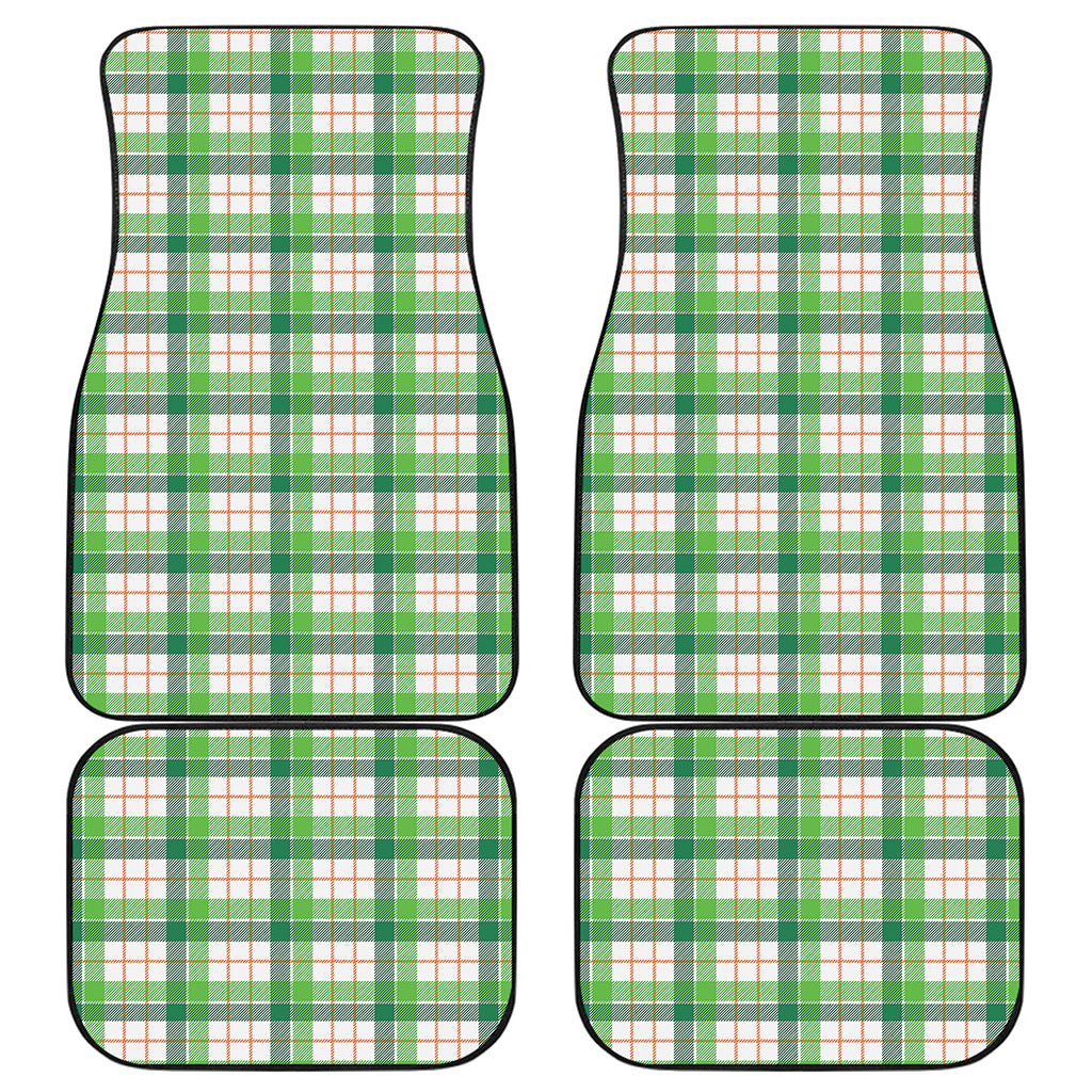 Irish St. Patrick's Day Tartan Print Front and Back Car Floor Mats