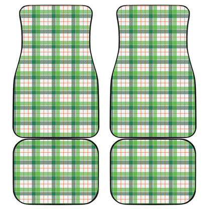 Irish St. Patrick's Day Tartan Print Front and Back Car Floor Mats