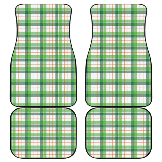 Irish St. Patrick's Day Tartan Print Front and Back Car Floor Mats