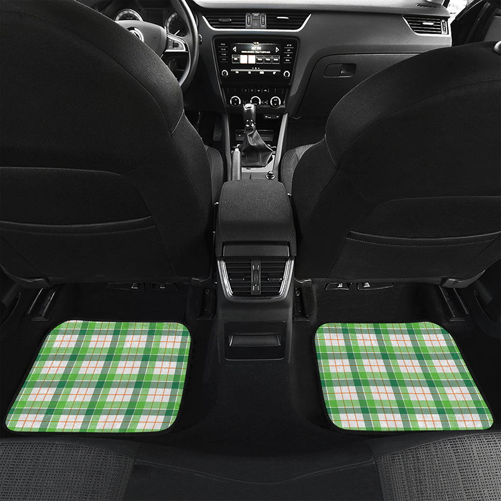 Irish St. Patrick's Day Tartan Print Front and Back Car Floor Mats