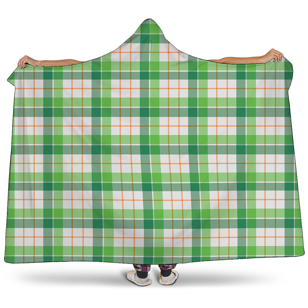 Irish St. Patrick's Day Tartan Print Hooded Blanket