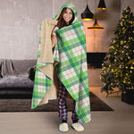 Irish St. Patrick's Day Tartan Print Hooded Blanket