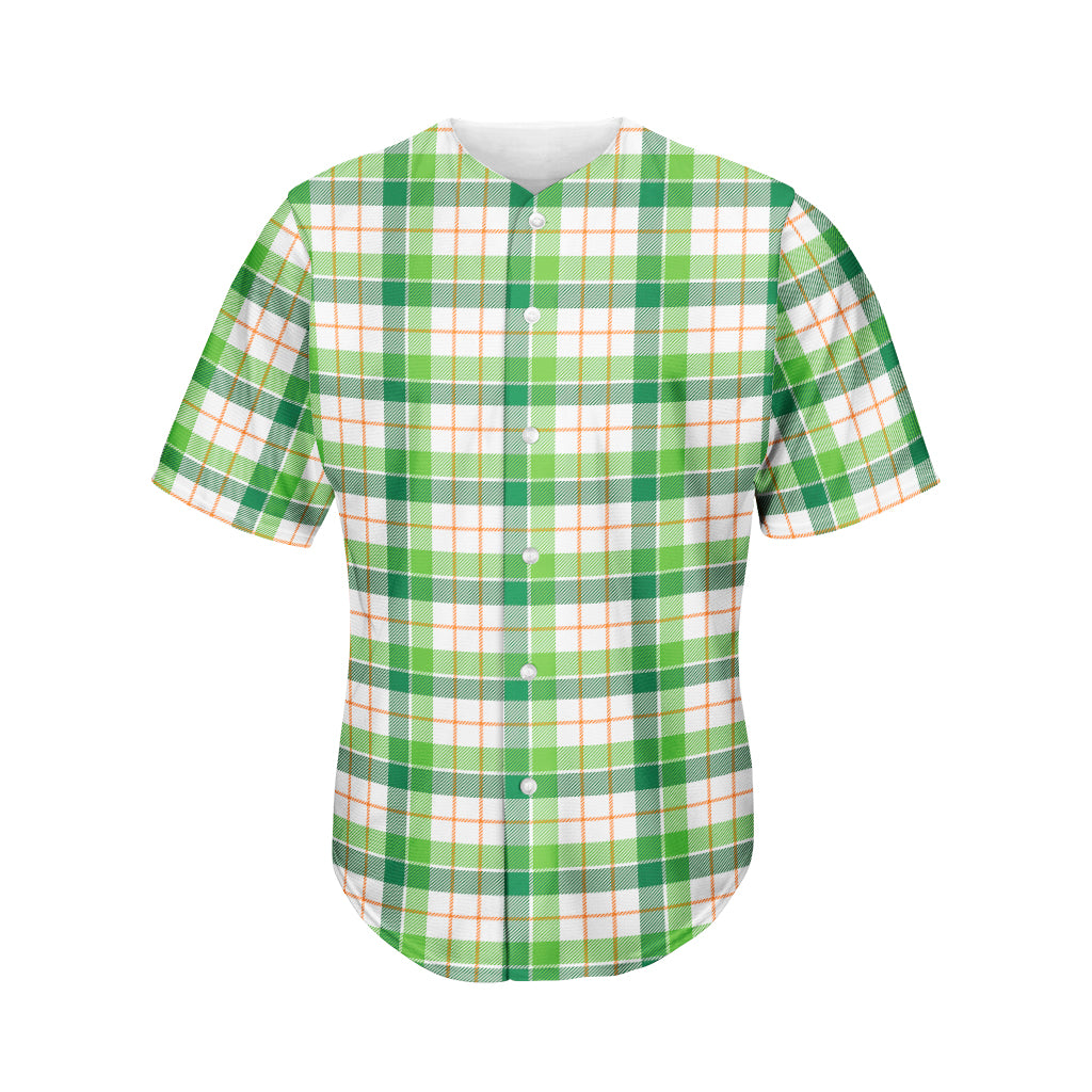 Irish St. Patrick's Day Tartan Print Men's Baseball Jersey