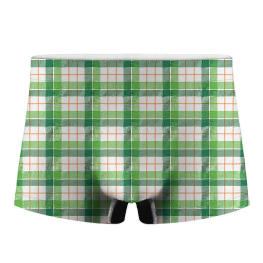 Irish St. Patrick's Day Tartan Print Men's Boxer Briefs