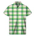 Irish St. Patrick's Day Tartan Print Men's Short Sleeve Shirt